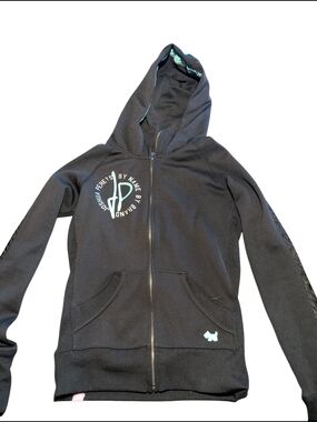 Y2k Joshua Perets Black Full-Zip Hoodie